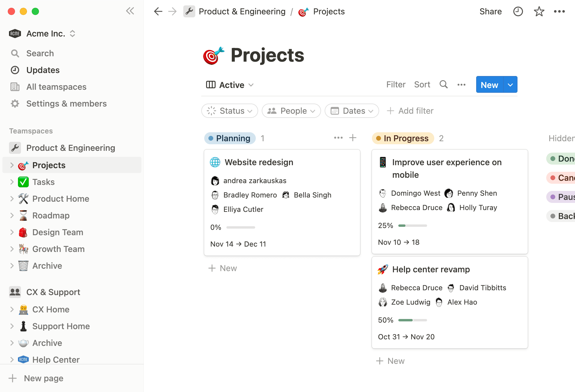 Buat database proyek dan tugas Anda dengan templat kami.